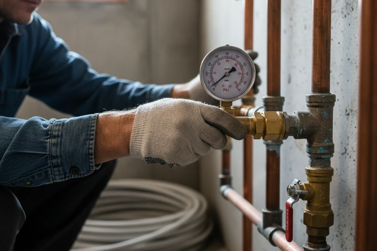 Pressure testing a repaired line during Water Line Repair in Warrendale